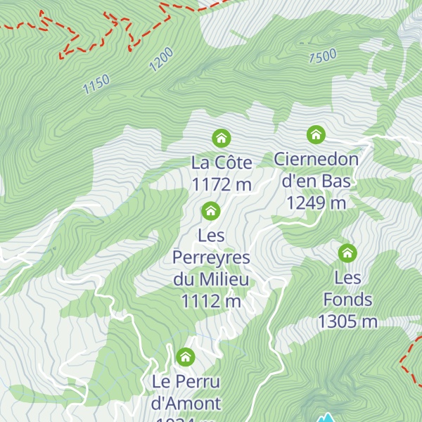 Map of Les Perreyres du Milieu