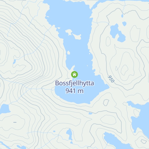 Map of Bossfjellhytta