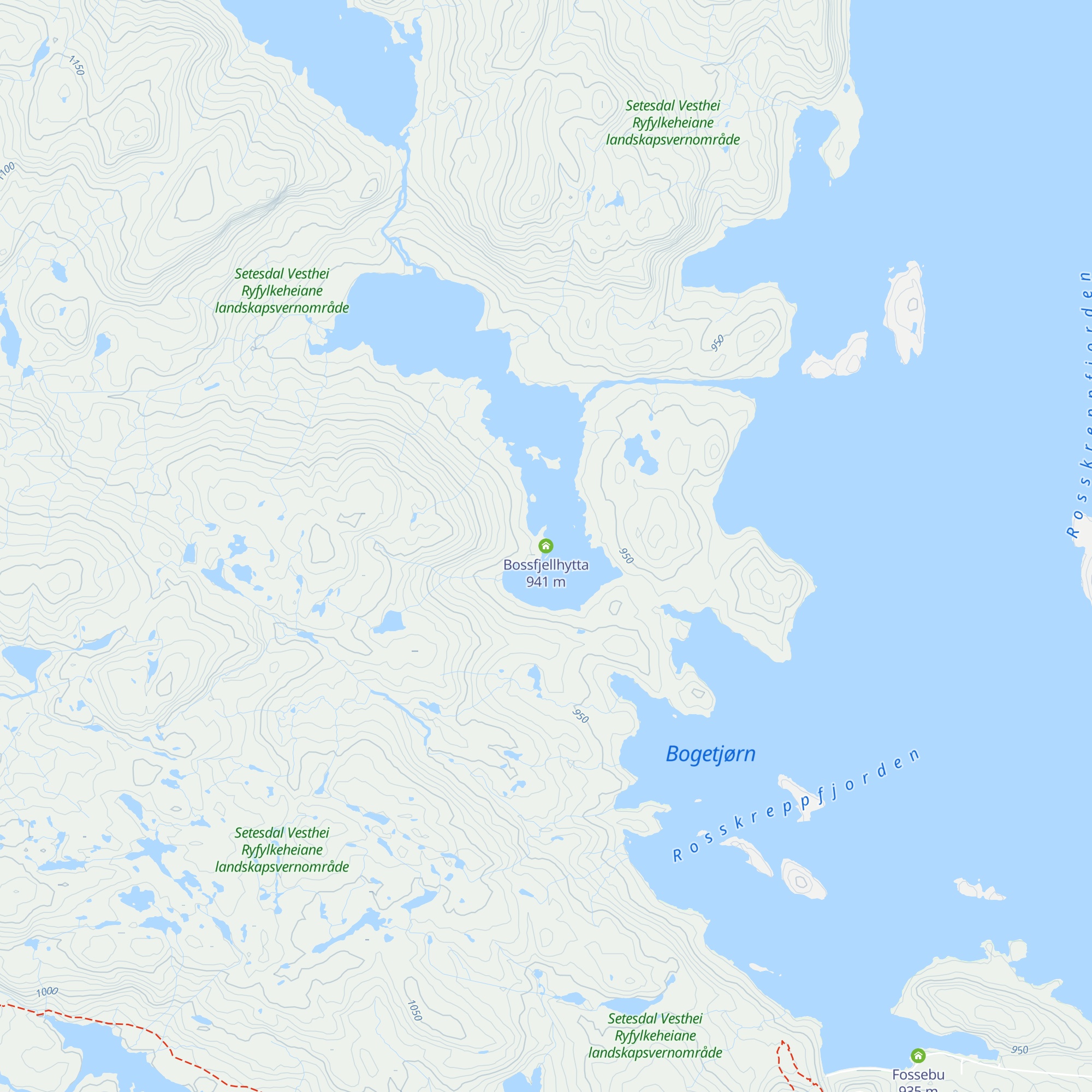 Bossfjellhytta map