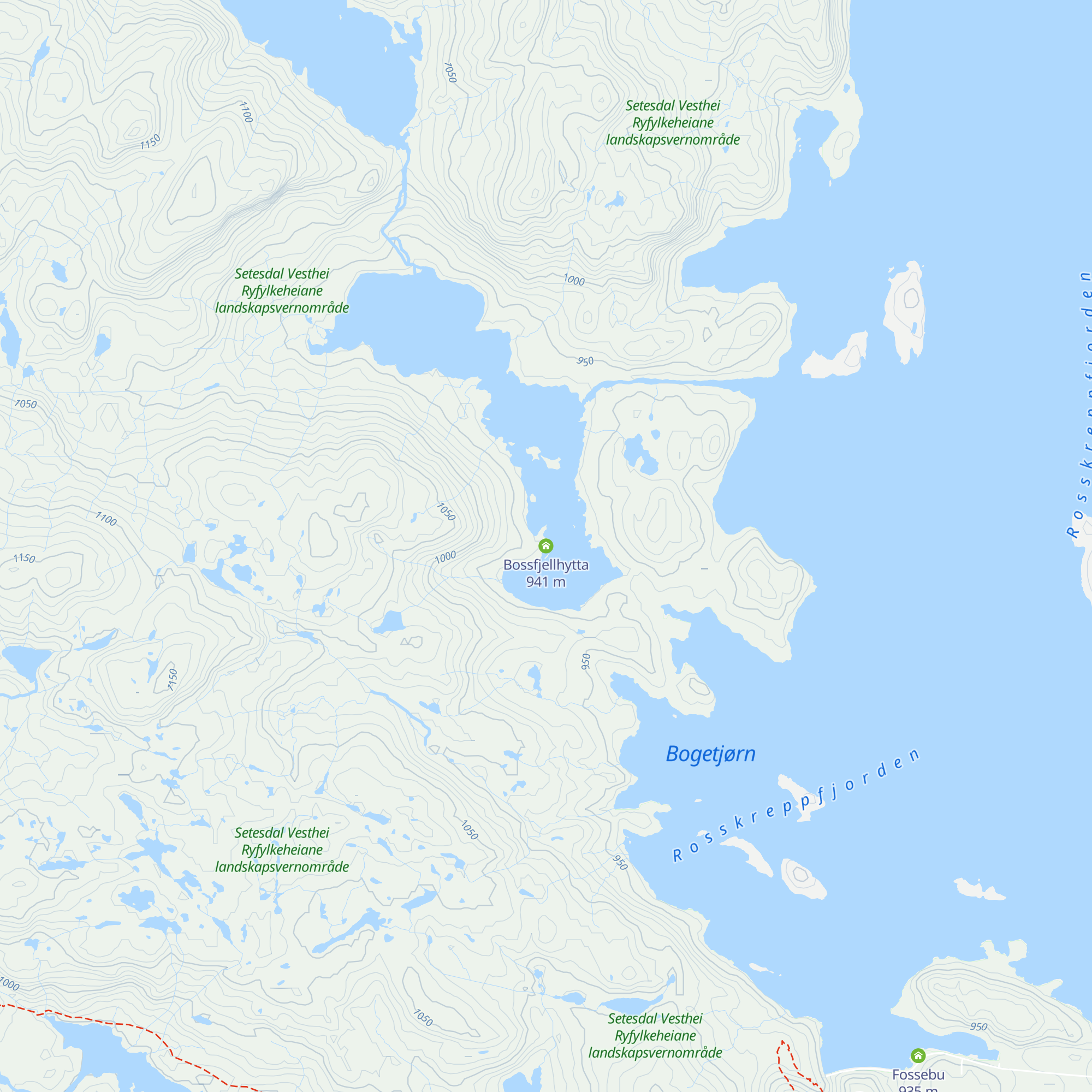 Bossfjellhytta map