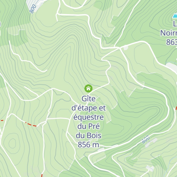 Map of Gîte d'étape et équestre du Pré du Bois