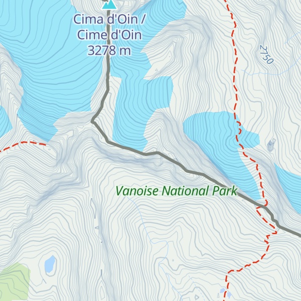 Map of Cima del Carro / Cime du Carro