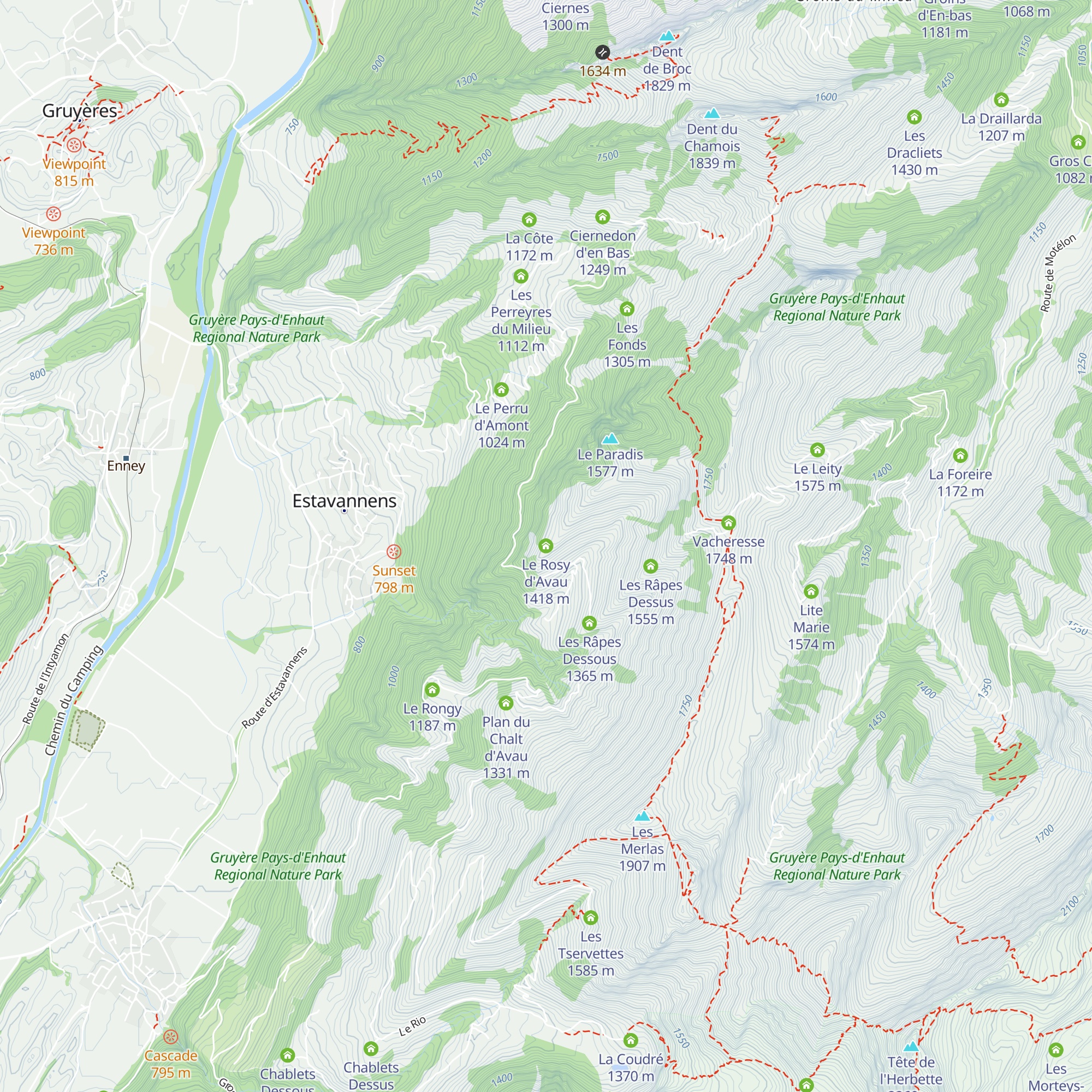 Le Rosy d'Avau map