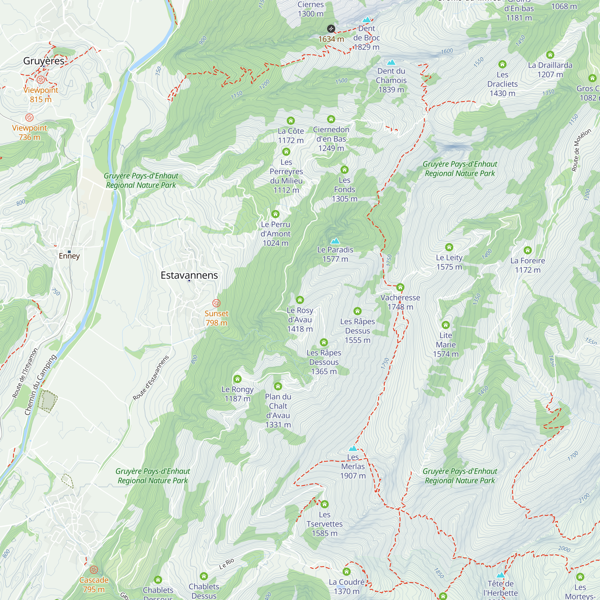 Le Rosy d'Avau map