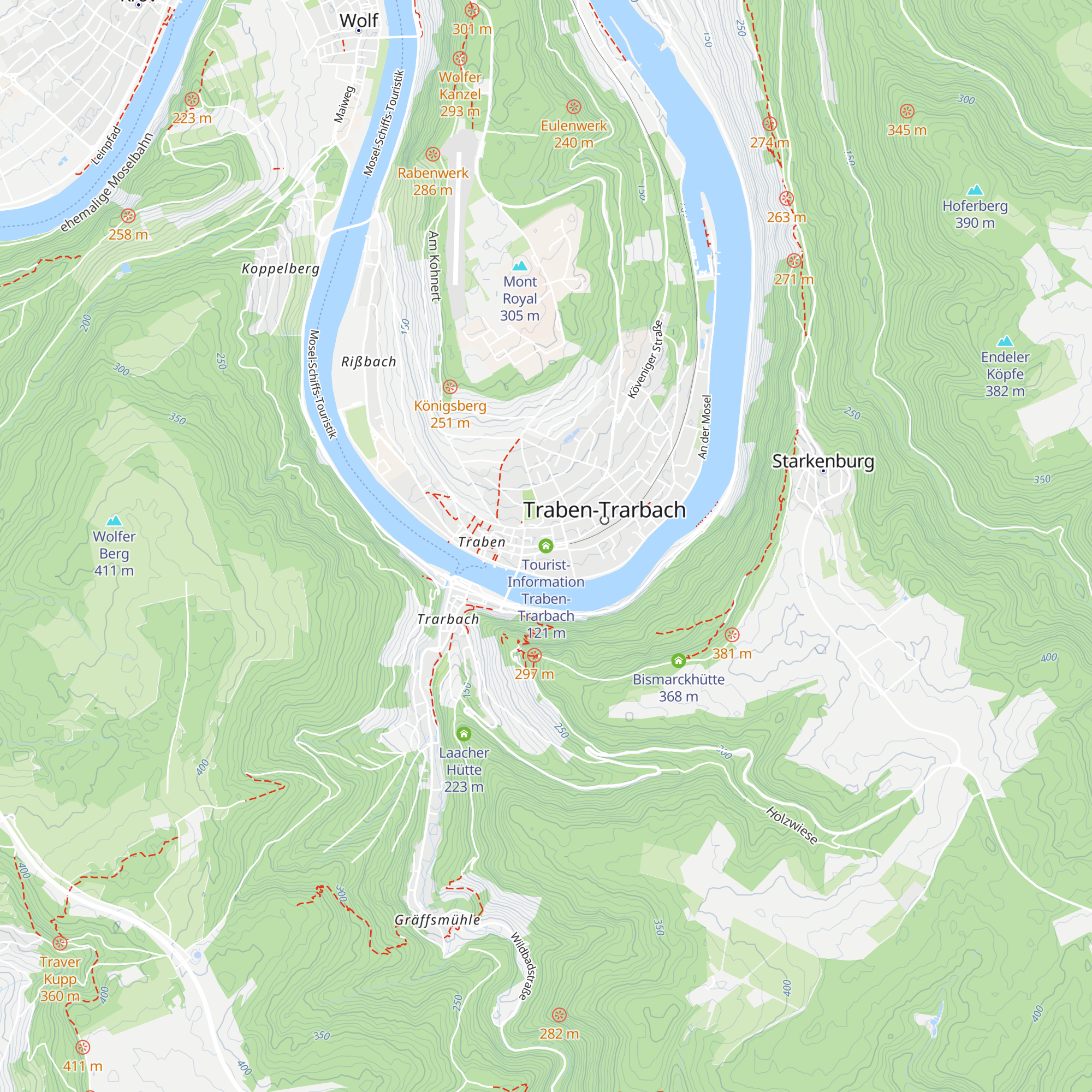 Tourist-Information Traben-Trarbach map