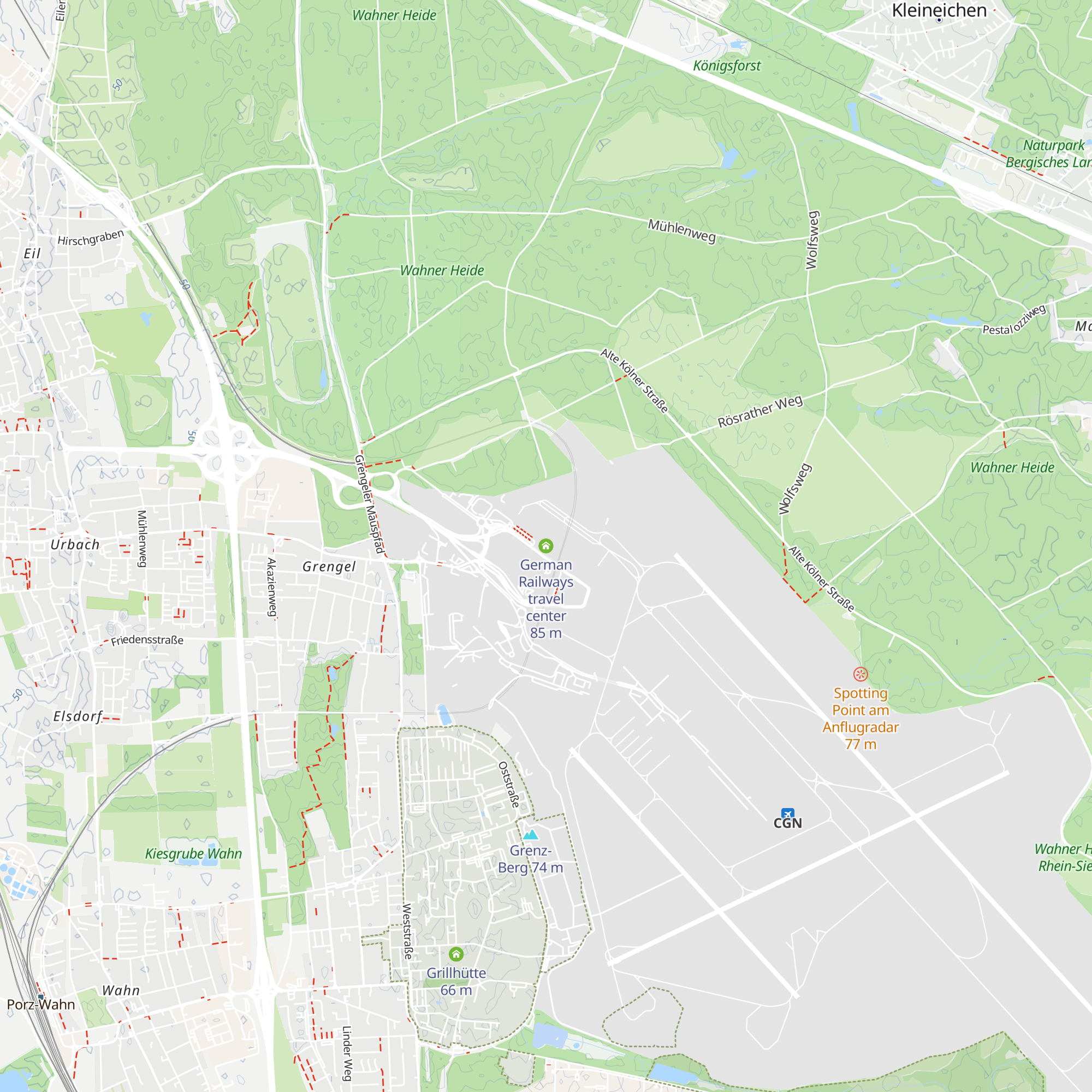 German Railways travel center map