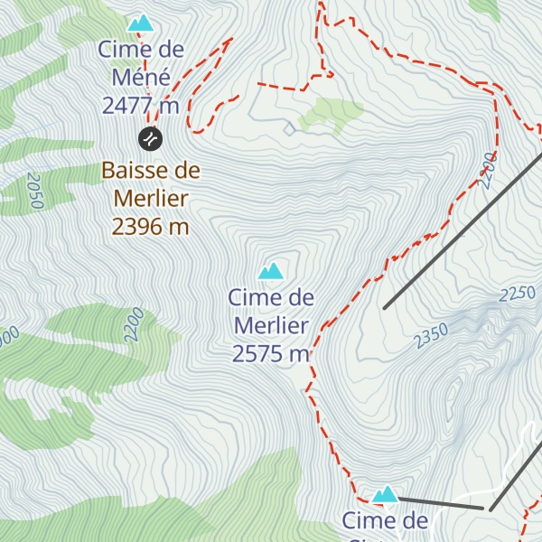 Map of Cime de Merlier