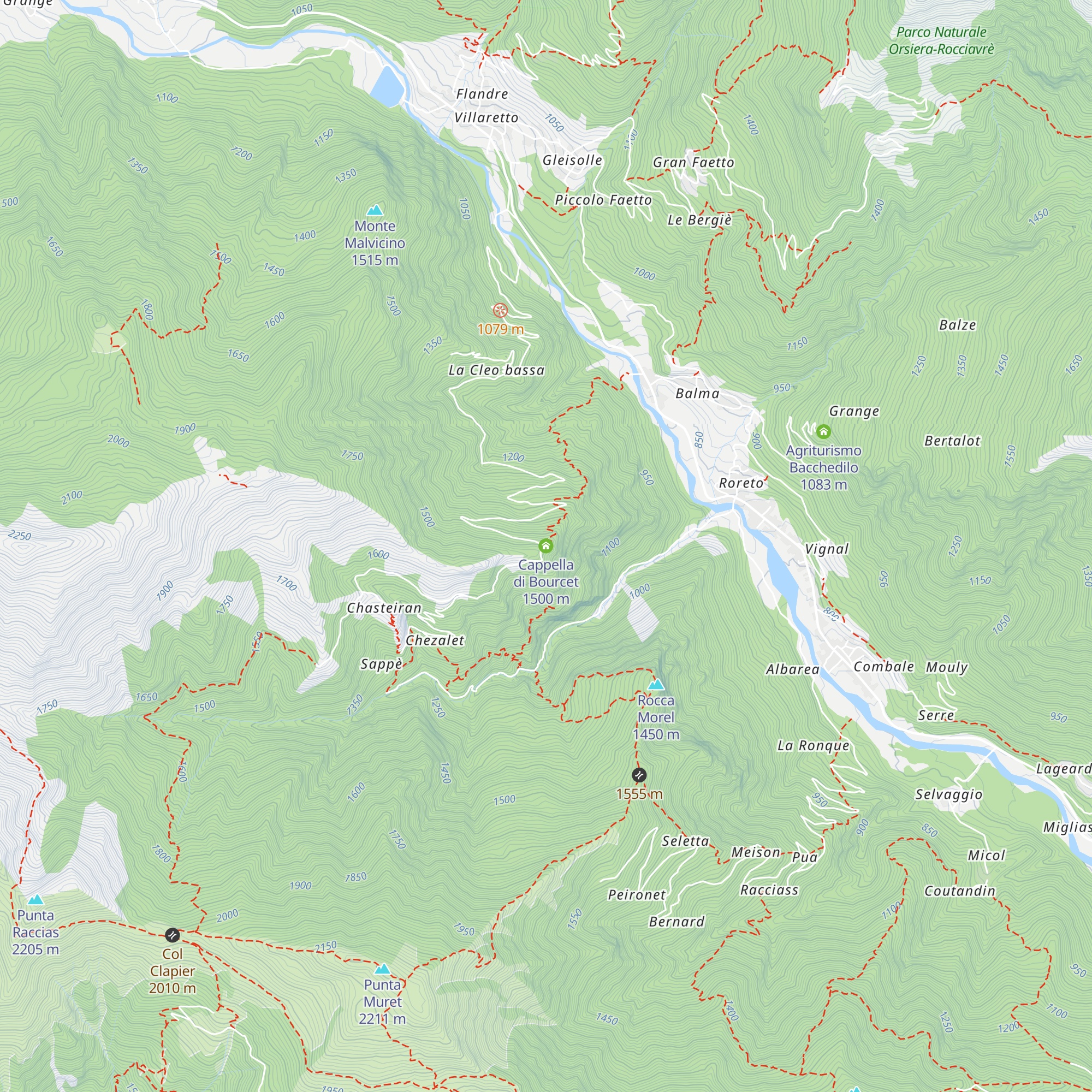 Cappella di Bourcet map