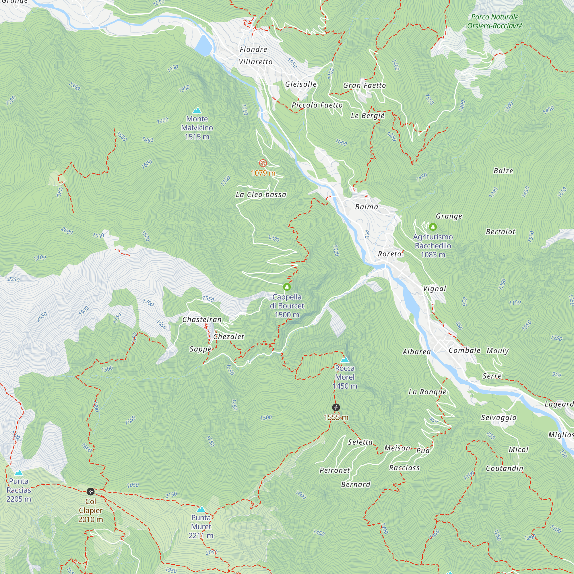 Cappella di Bourcet map