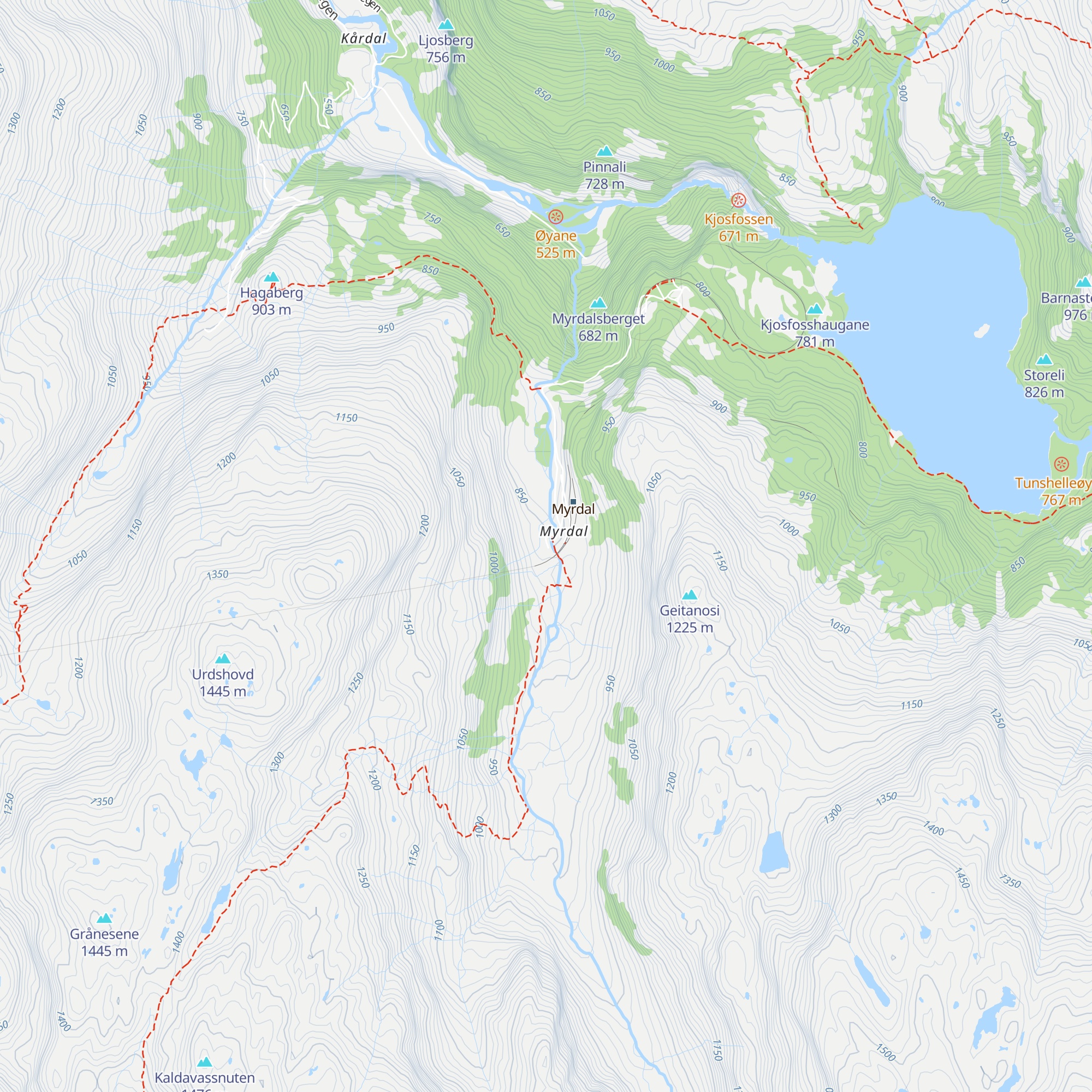 Myrdal Fjellstove map