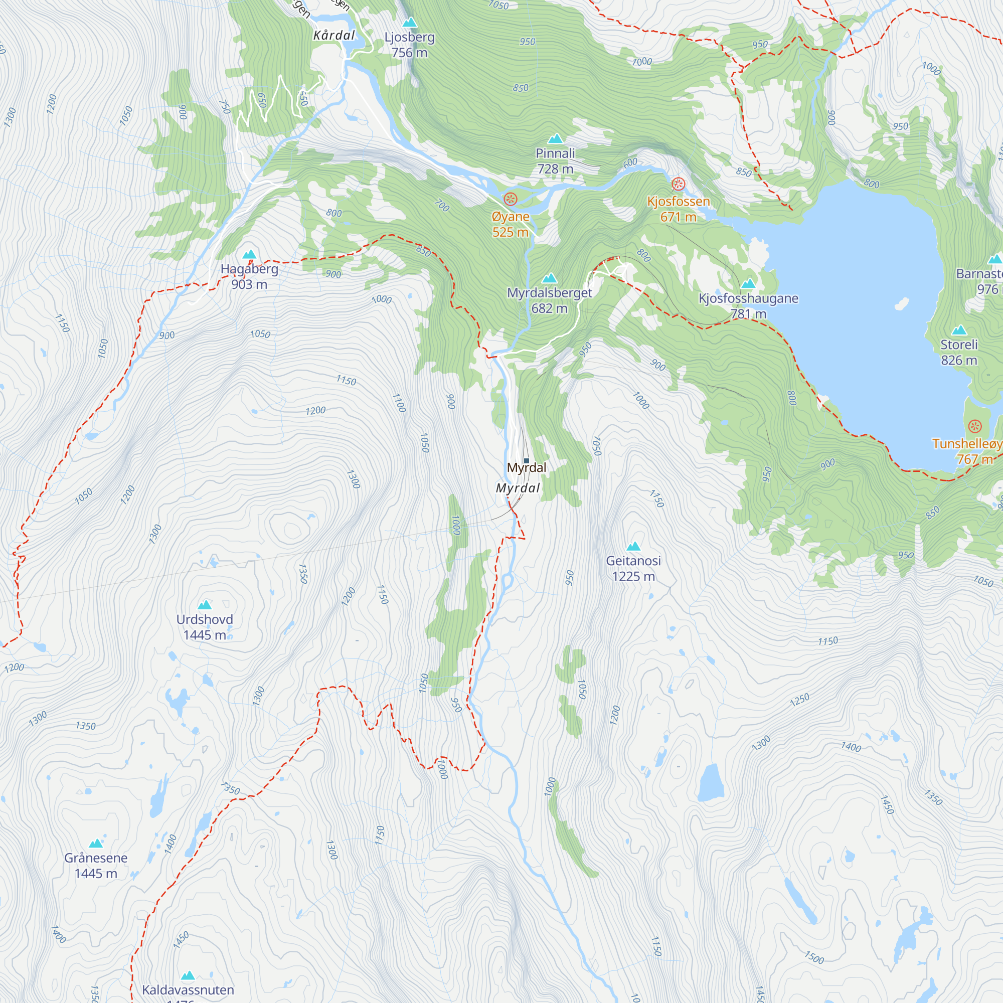 Myrdal Fjellstove map