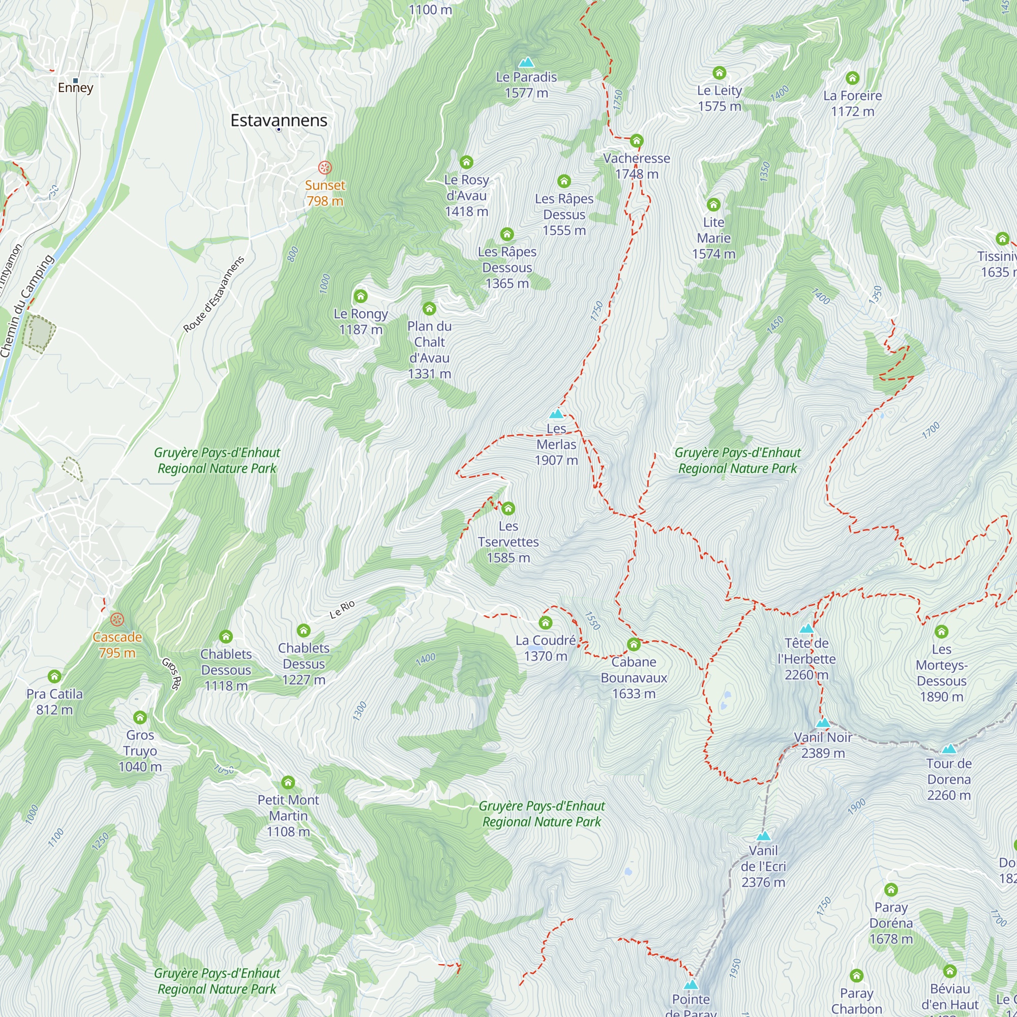 Les Tservettes map