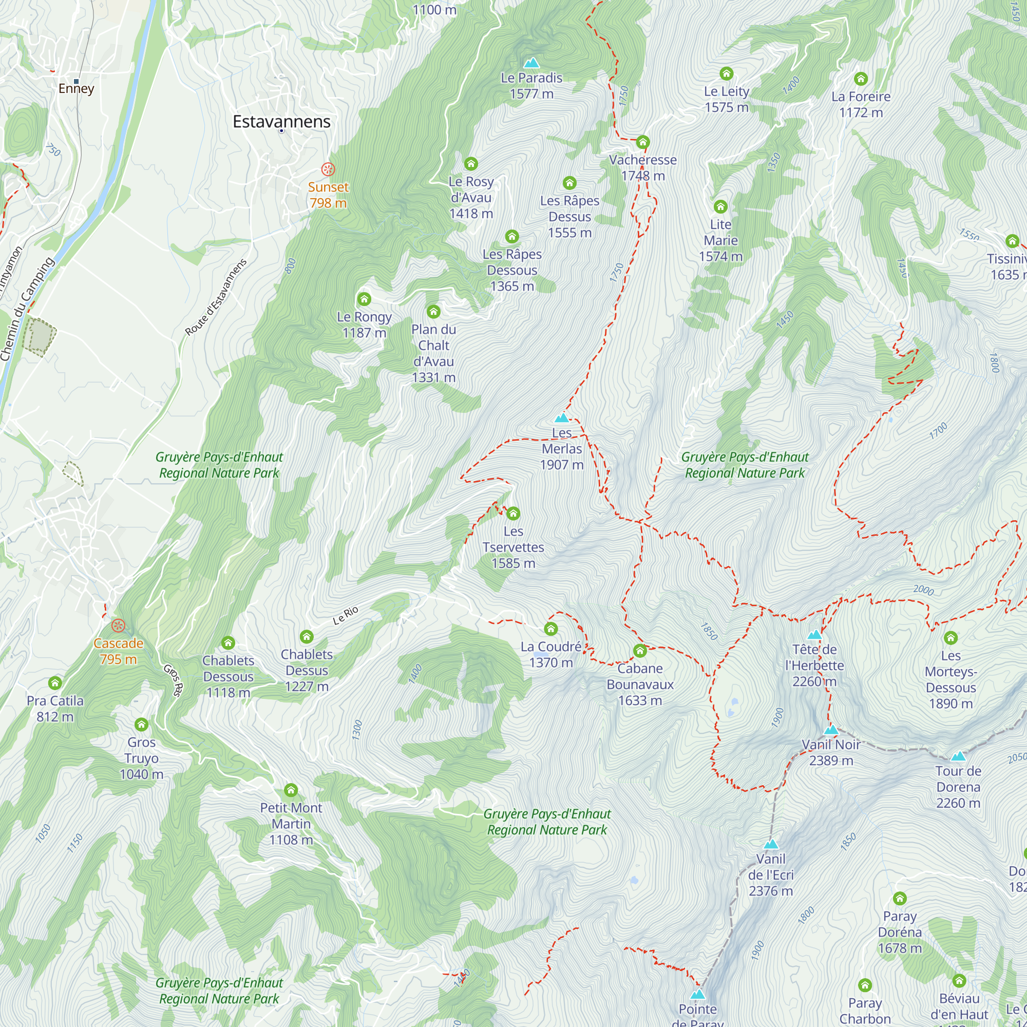 Les Tservettes map