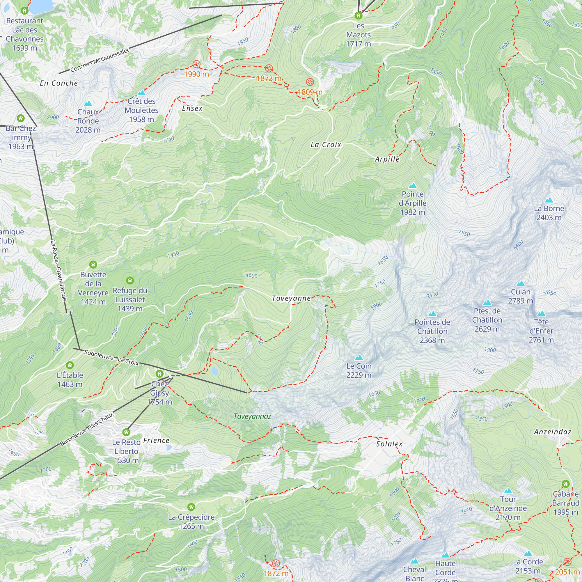 Refuge de Taveyanne map