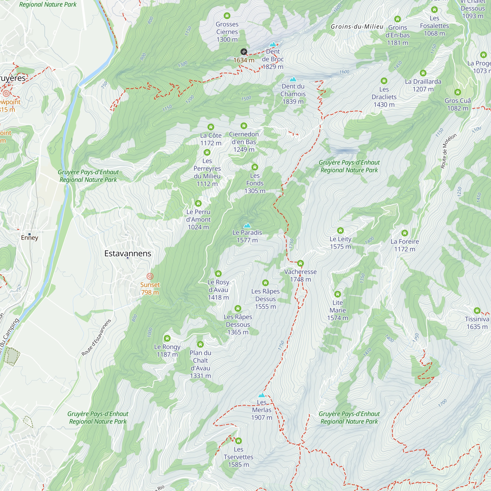 Le Rosy d'Amont map