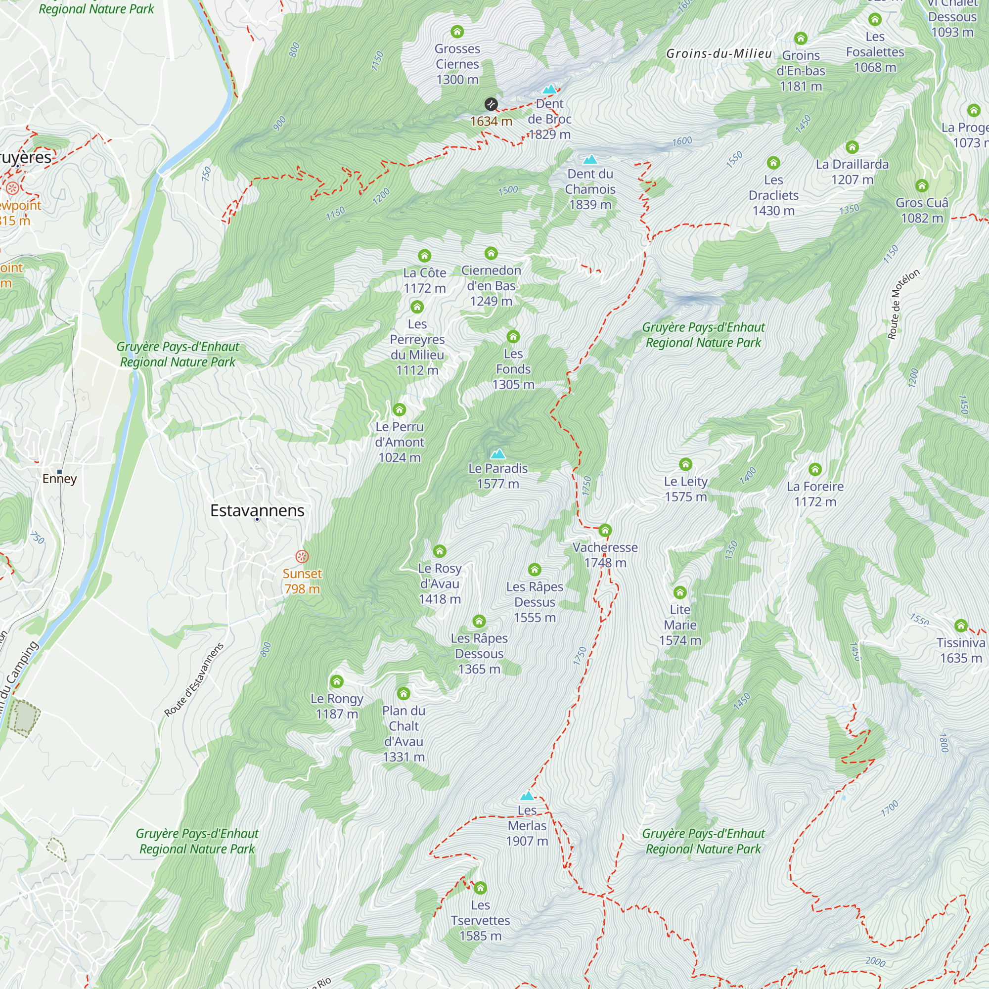 Le Rosy d'Amont map