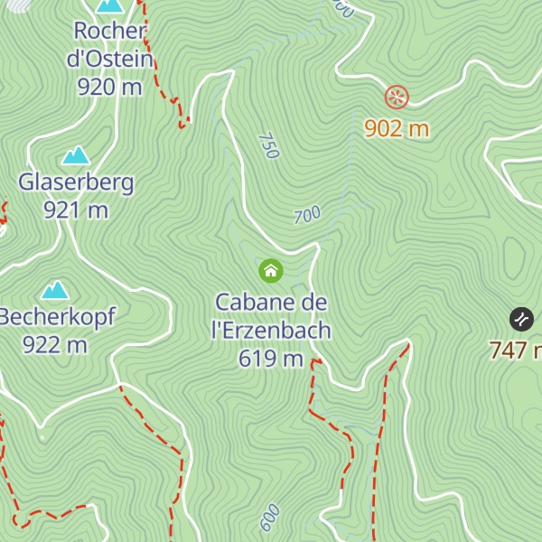 Map of Cabane de l'Erzenbach