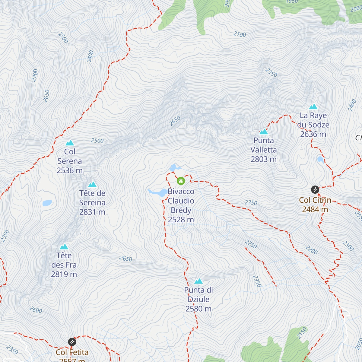 Bivacco Claudio Brédy map