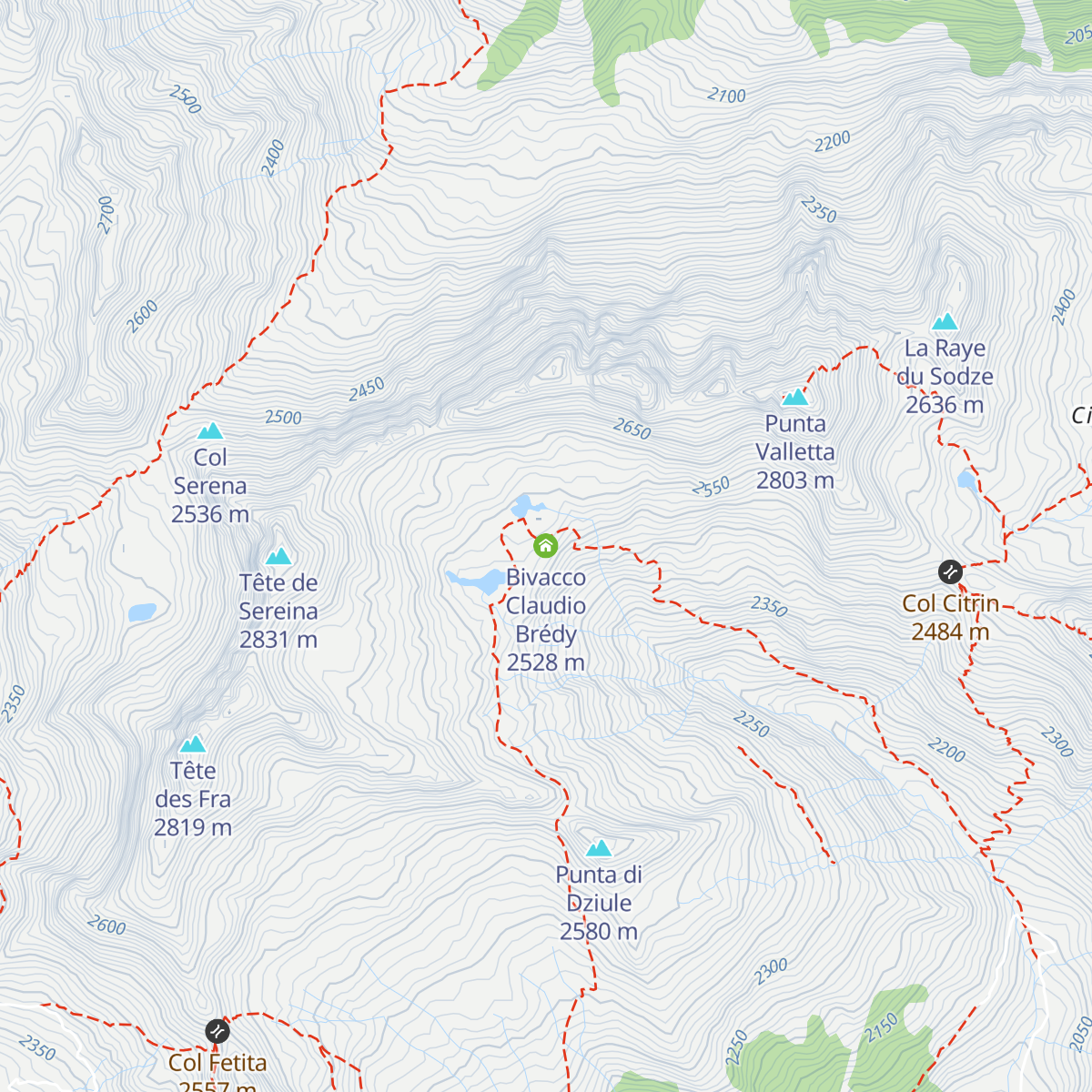 Bivacco Claudio Brédy map