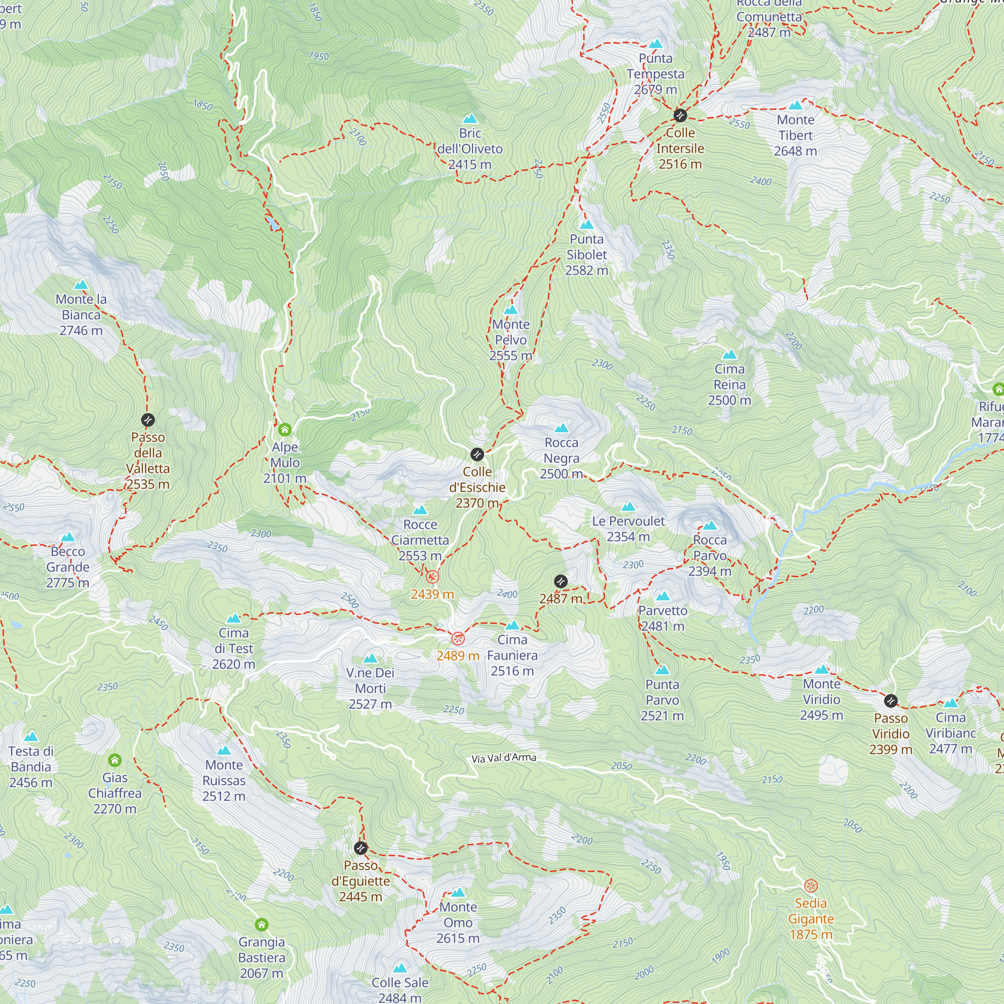 Bivacco Fauniera map