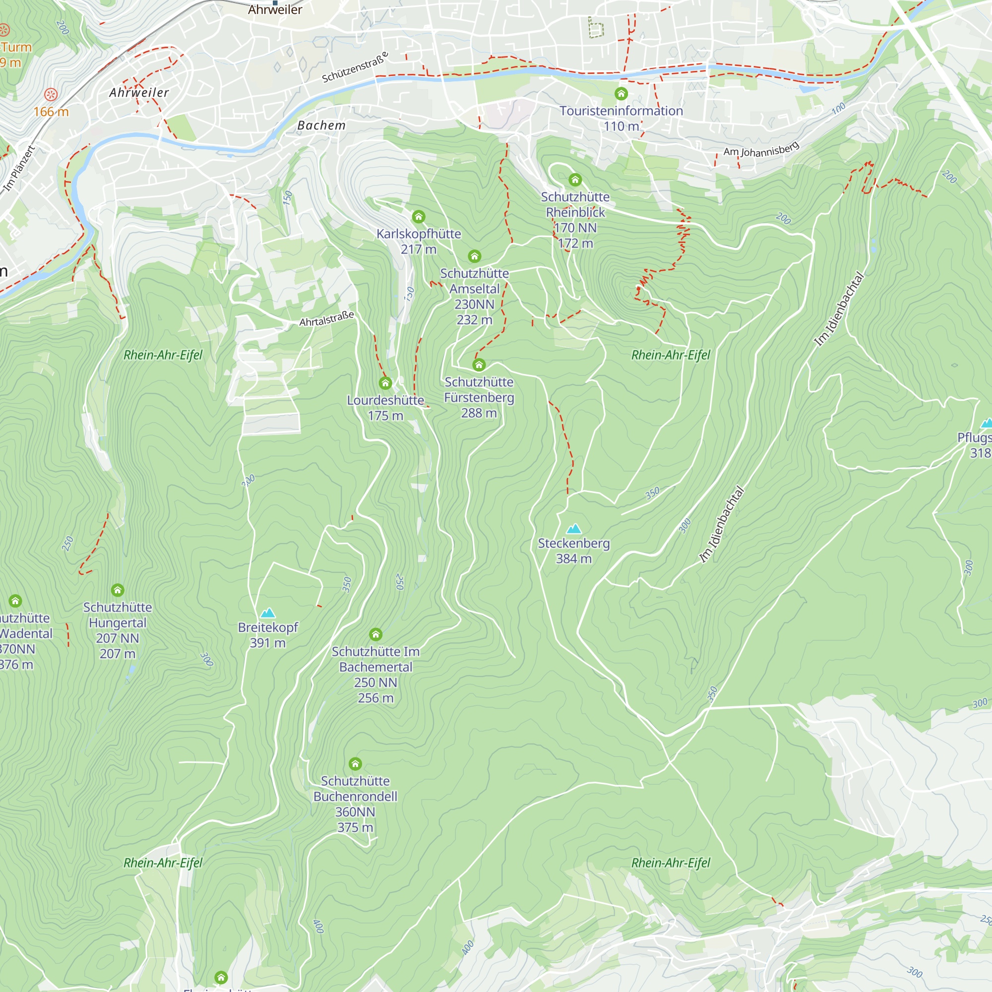 Schutzhütte am Kreuzrastweg 300NN map