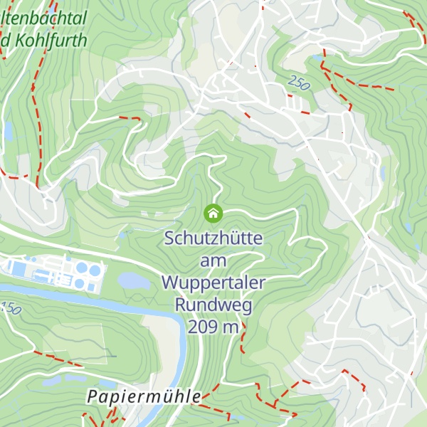 Map of Schutzhütte am Wuppertaler Rundweg