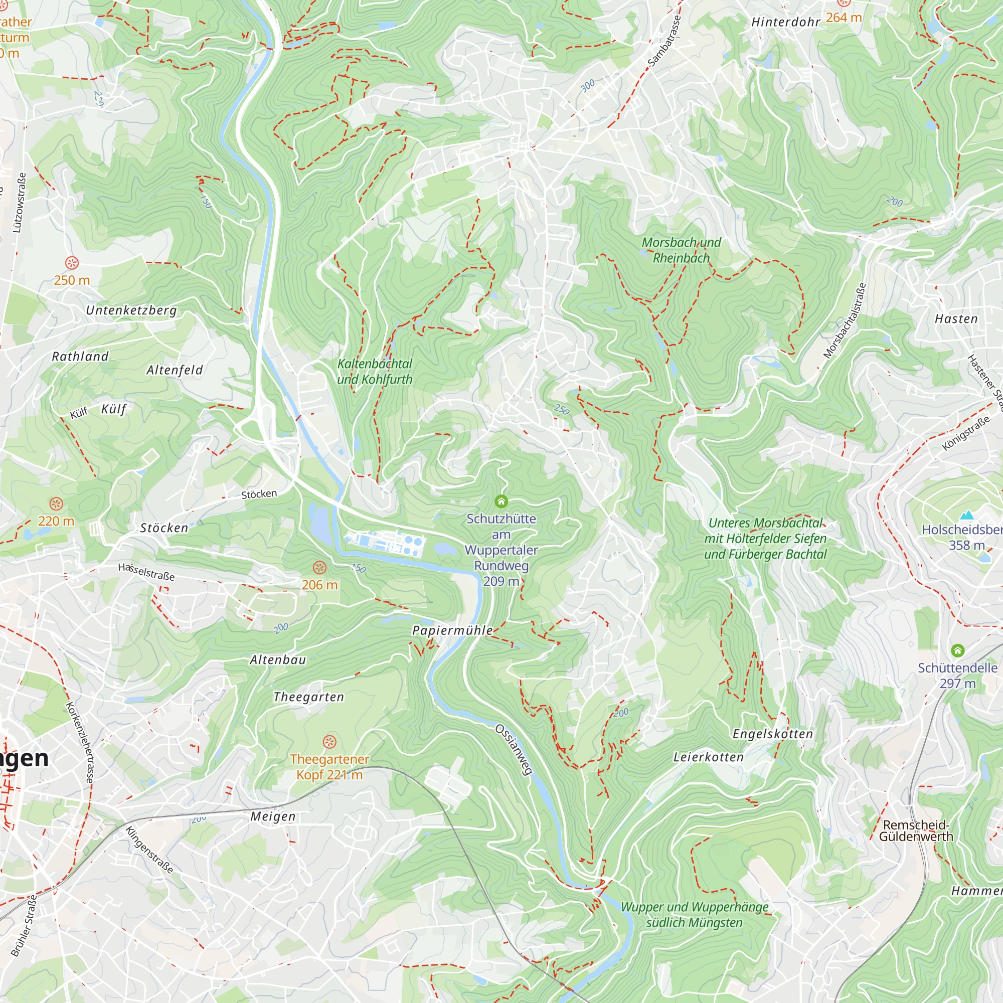 Schutzhütte am Wuppertaler Rundweg map