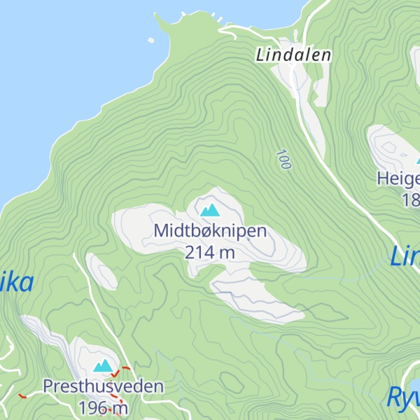 Map of Midtbøknipen
