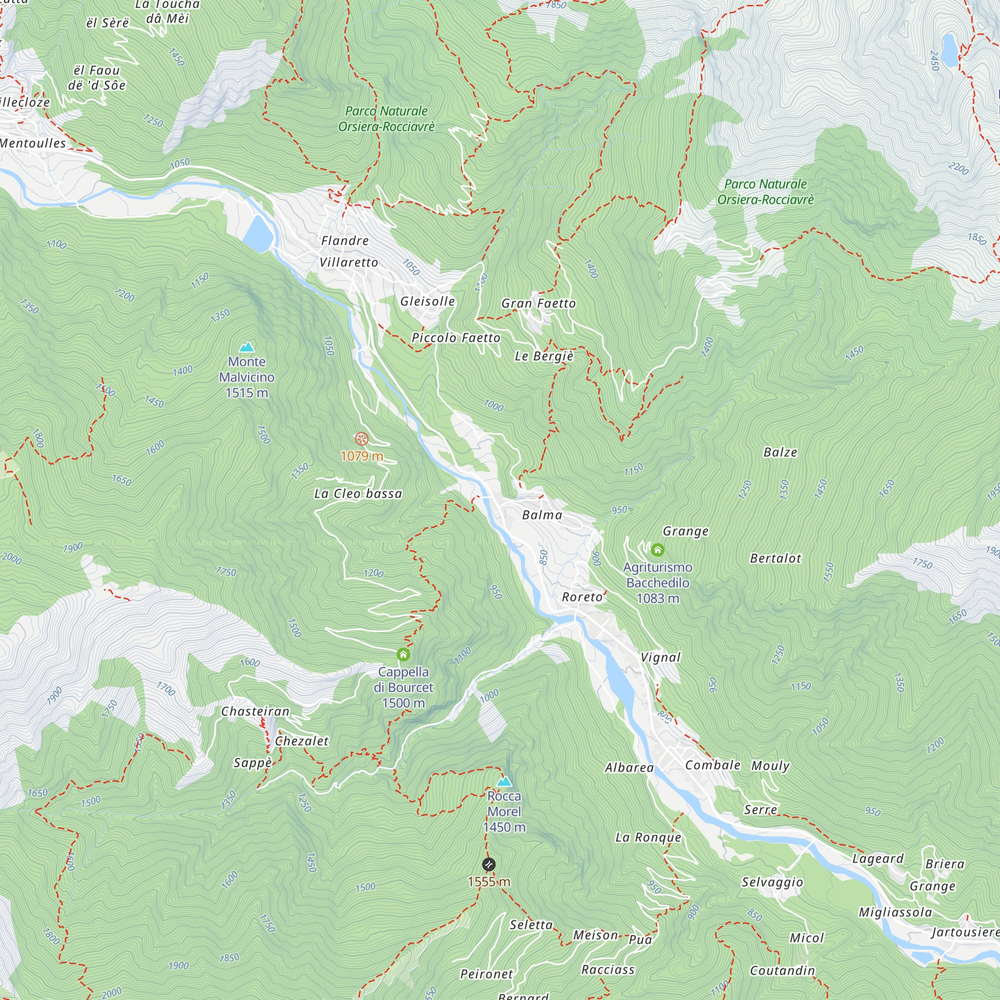 Hotel Lion. Roure (TO) map