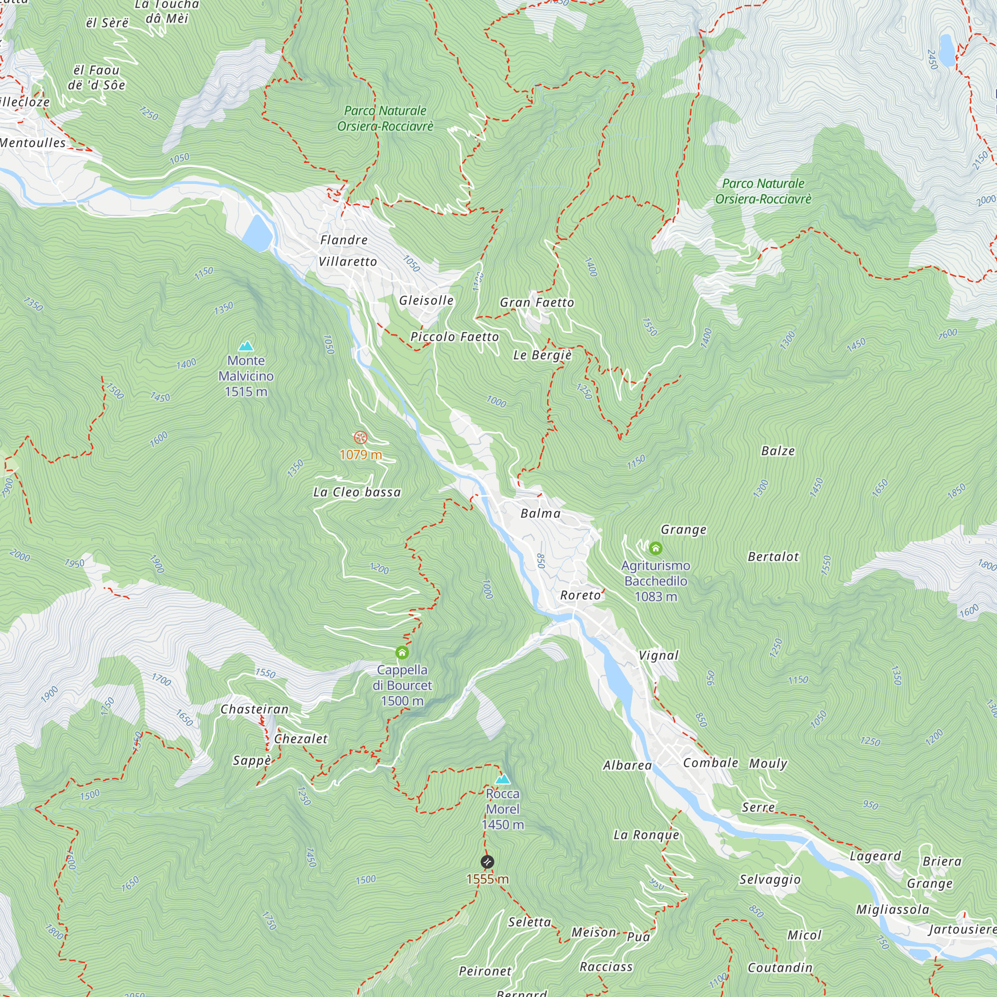 Hotel Lion. Roure (TO) map