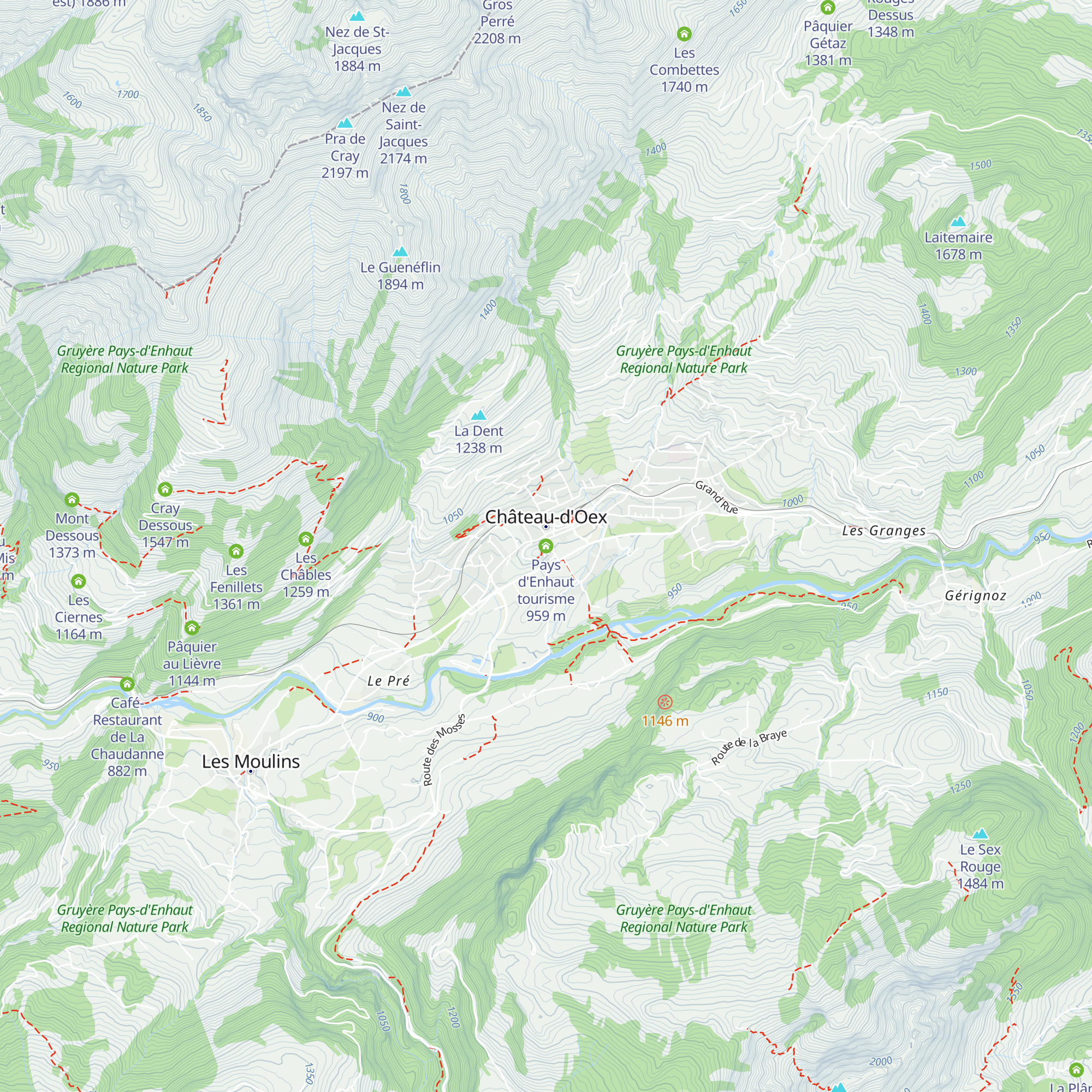 Pays d'Enhaut tourisme map