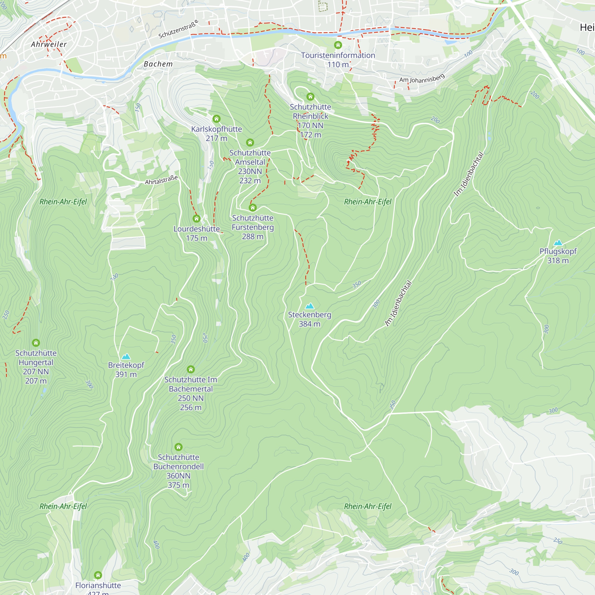 Schutzhütte Bungarten 371NN map