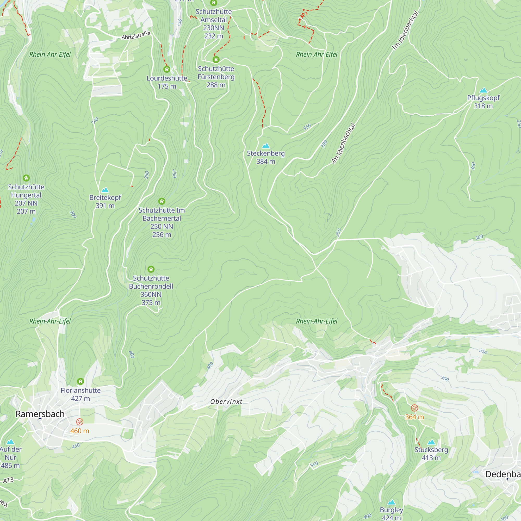 Schutzhütte Am Rundgang 9 390NN map