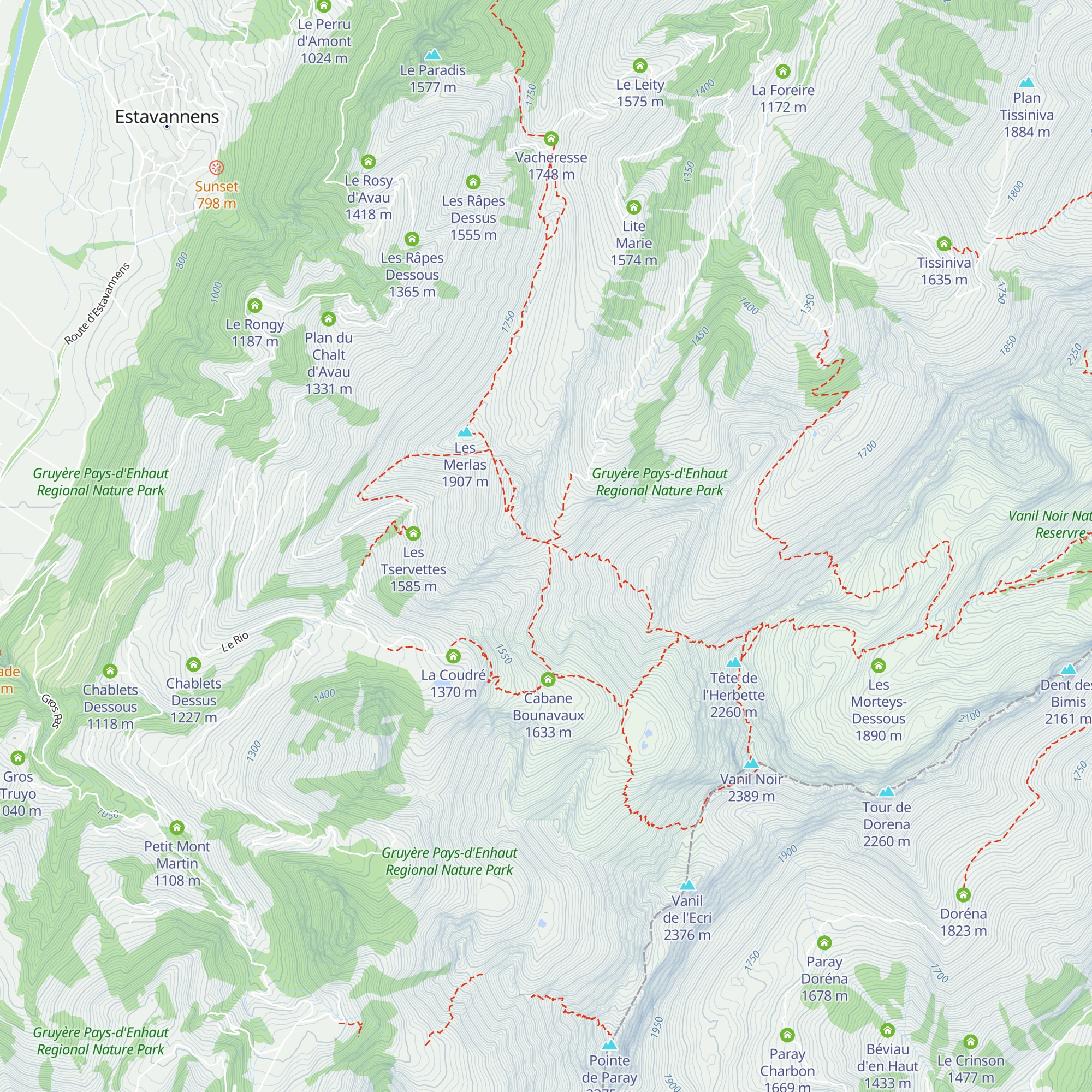 Chalet de Tsermont map
