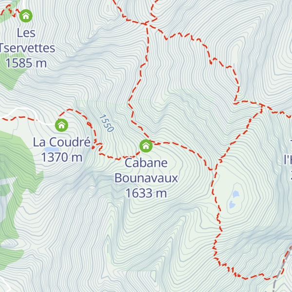 Map of Cabane Bounavaux