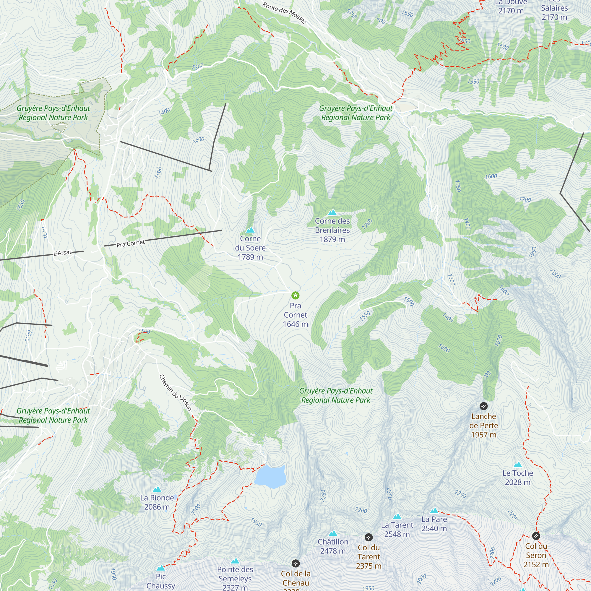 Pra Cornet map
