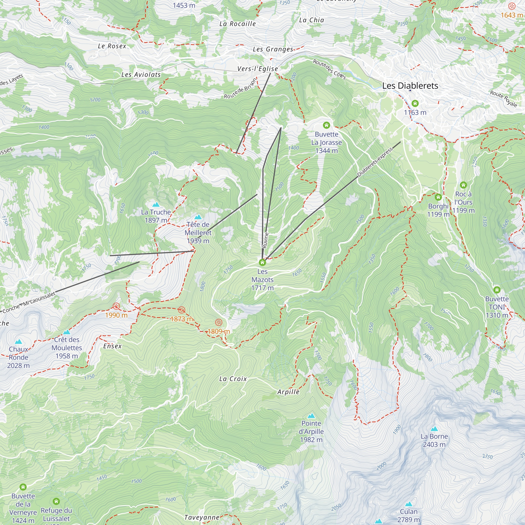 Les Mazots map