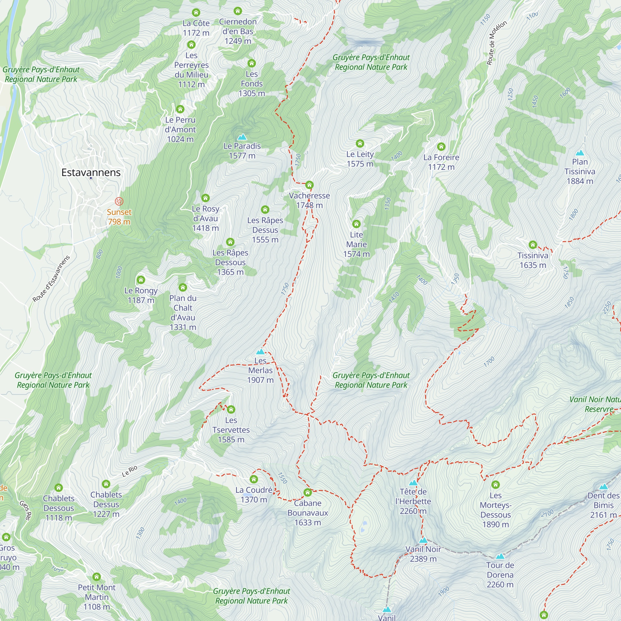 Chalet de merlas map