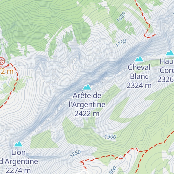 Map of Arête de l'Argentine