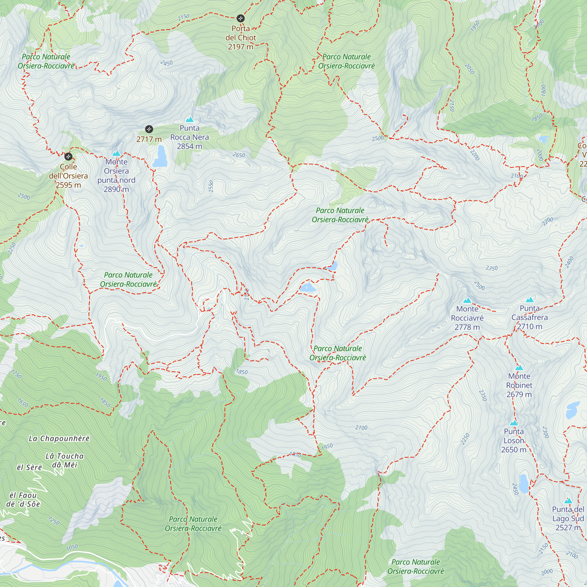 Bivacco lago Laus map
