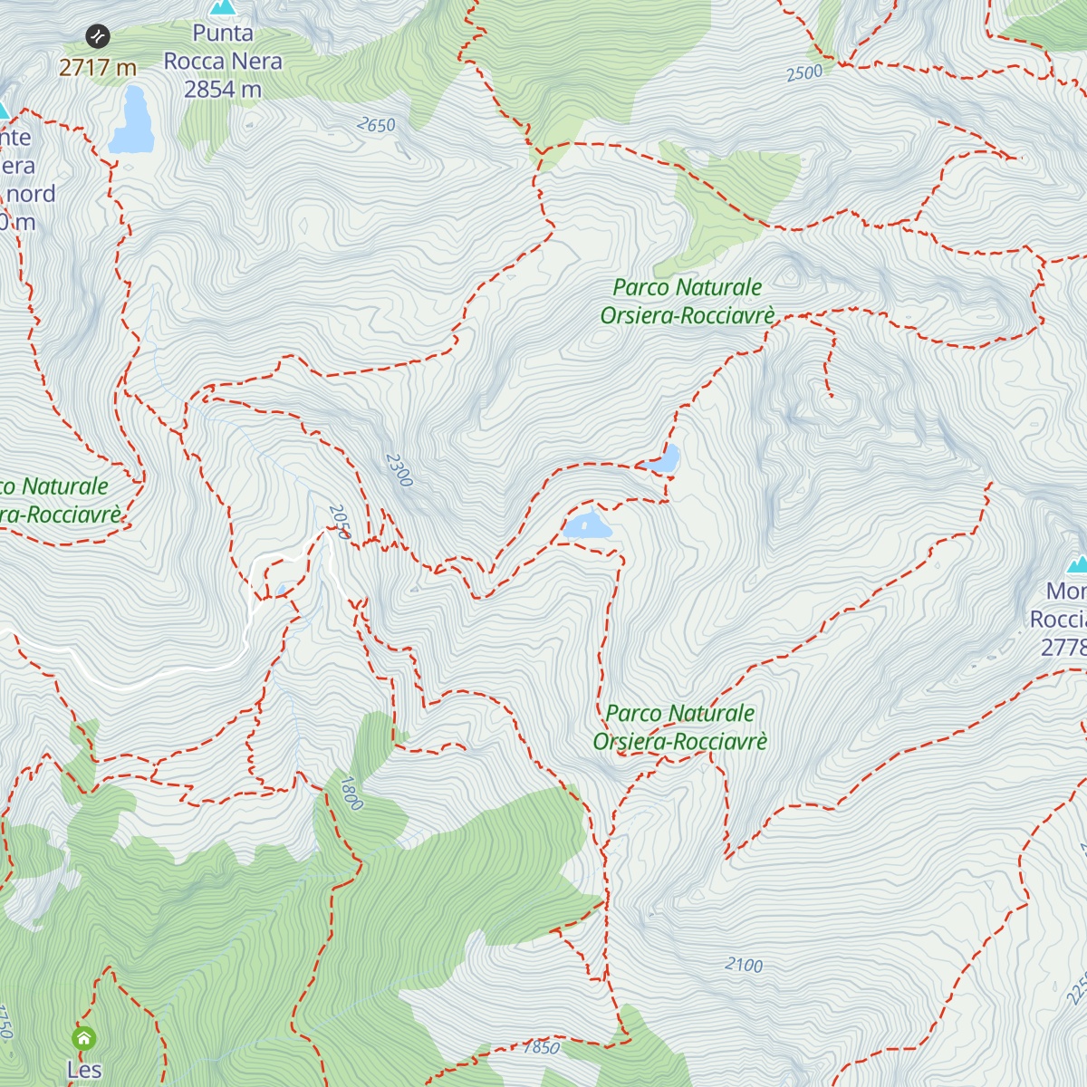 Bivacco lago Laus map