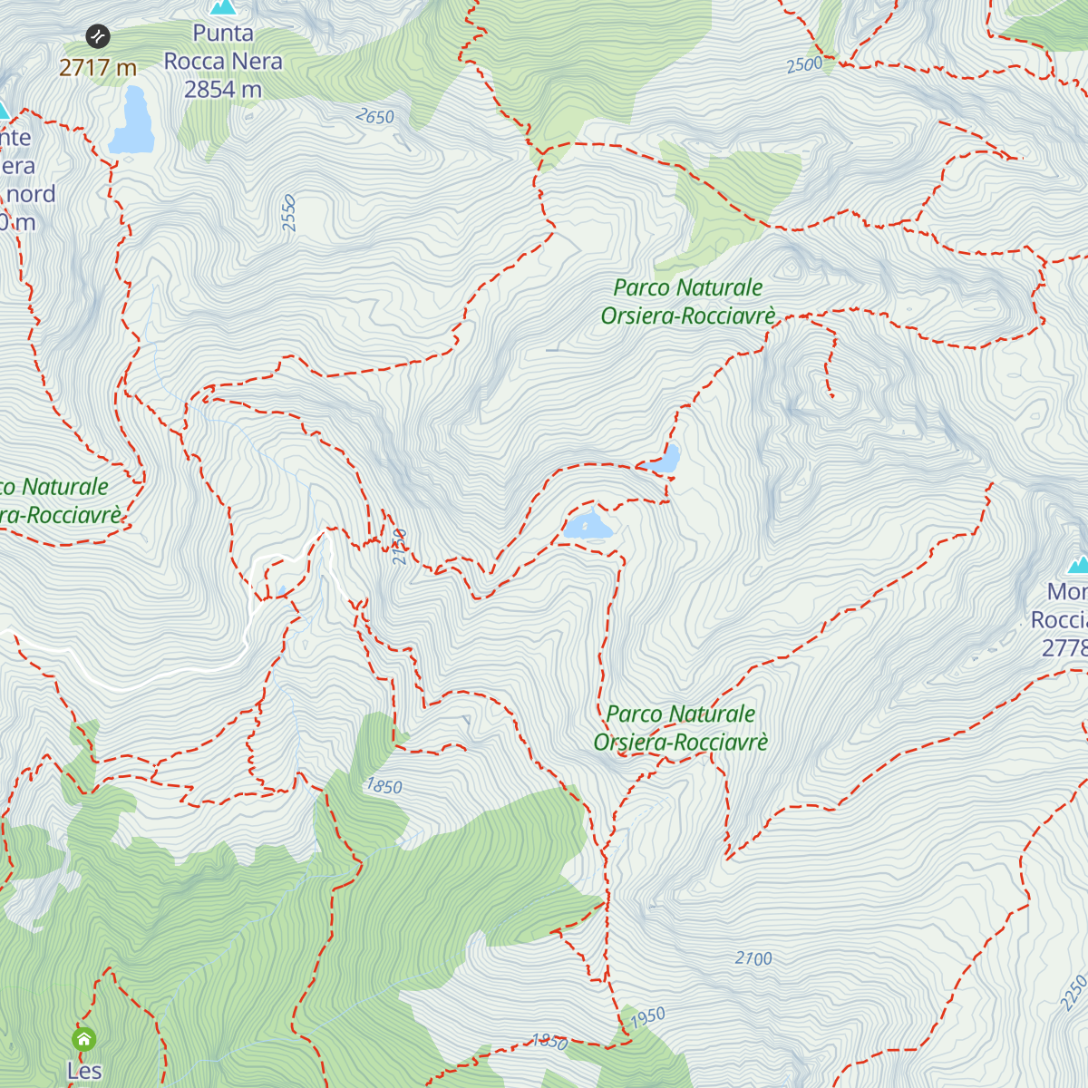 Bivacco lago Laus map