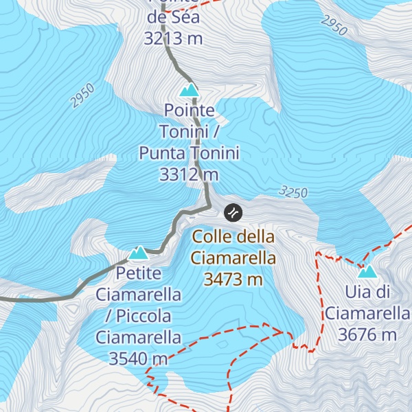 Map of Brèches de la Petite Ciamarella