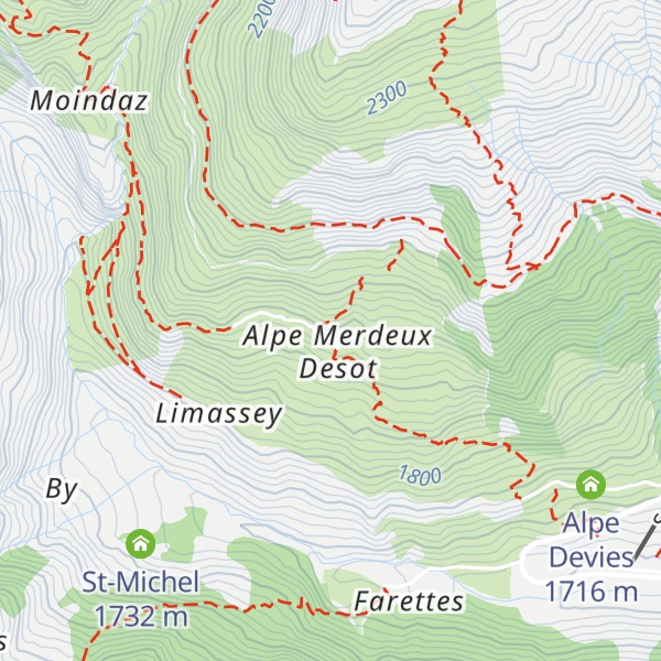 Map of Alpe Merdeux superiore