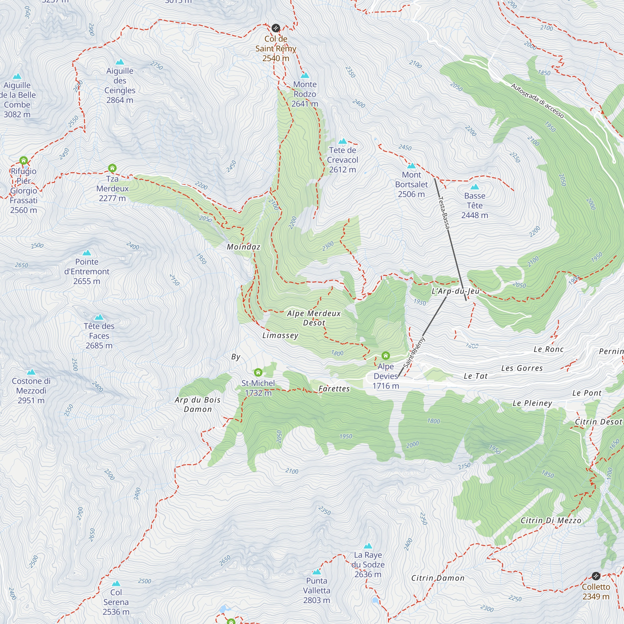 Alpe Merdeux superiore map