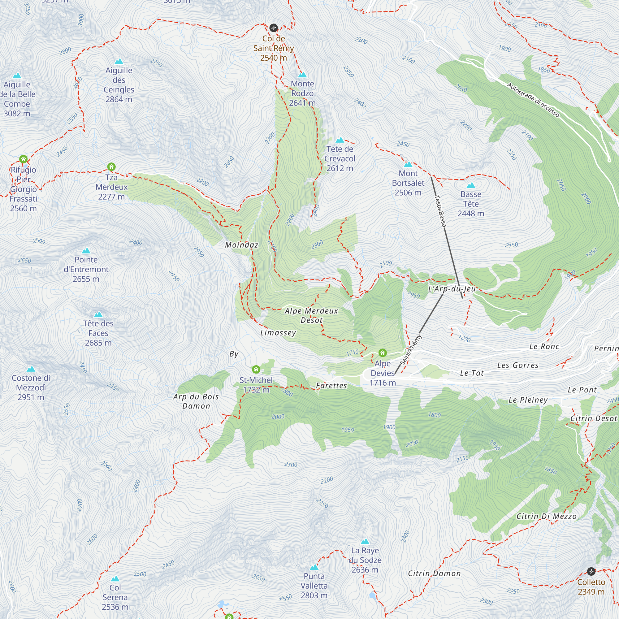 Alpe Merdeux superiore map