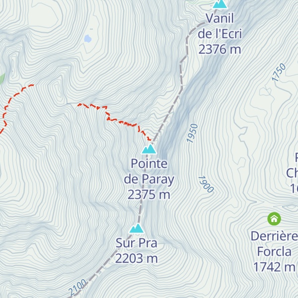 Map of Pointe de Paray