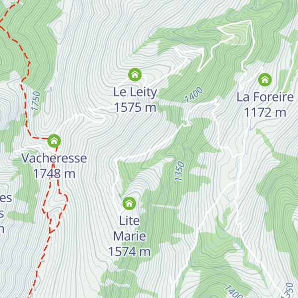 Map of Murs Blancs d'Amont