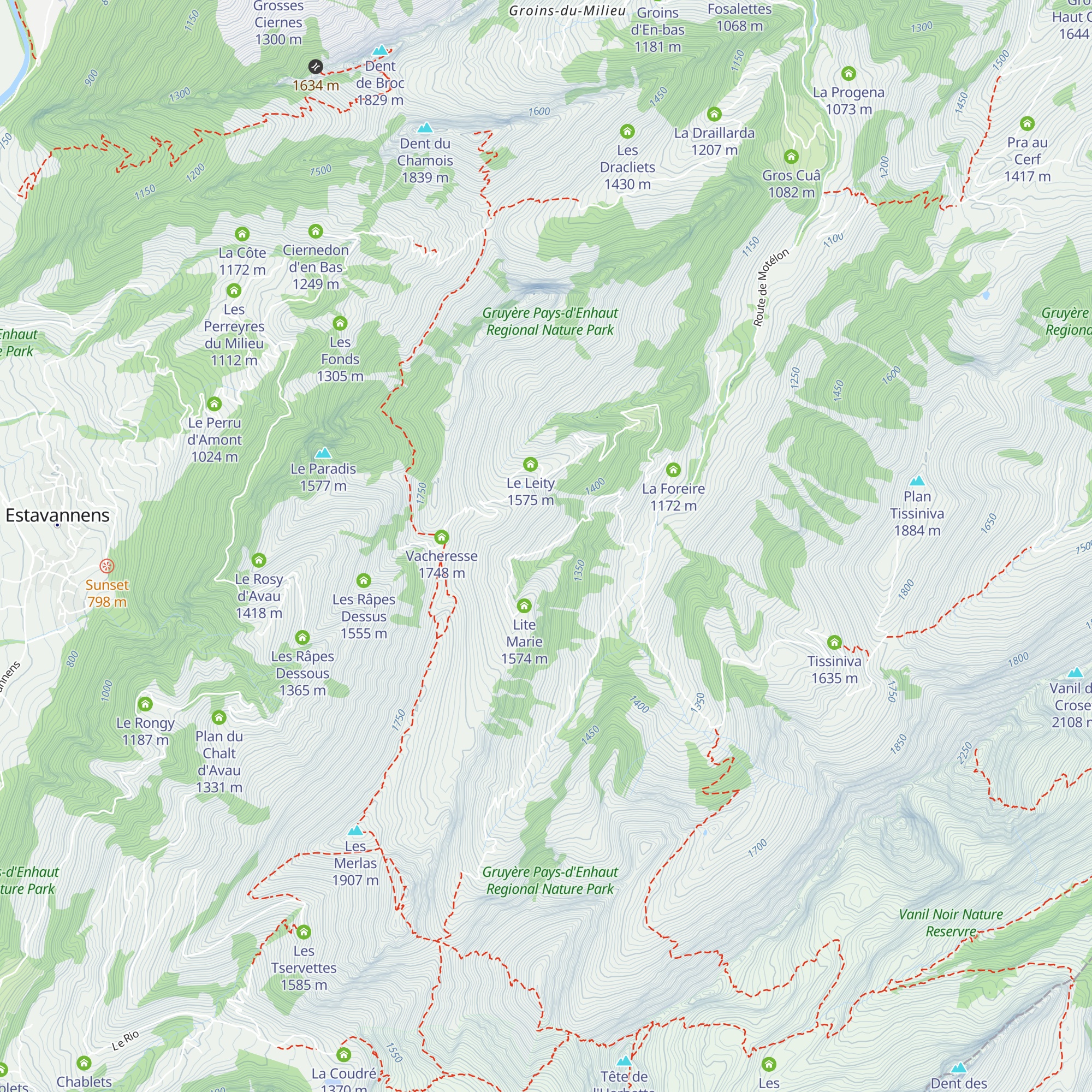 Murs Blancs d'Amont map
