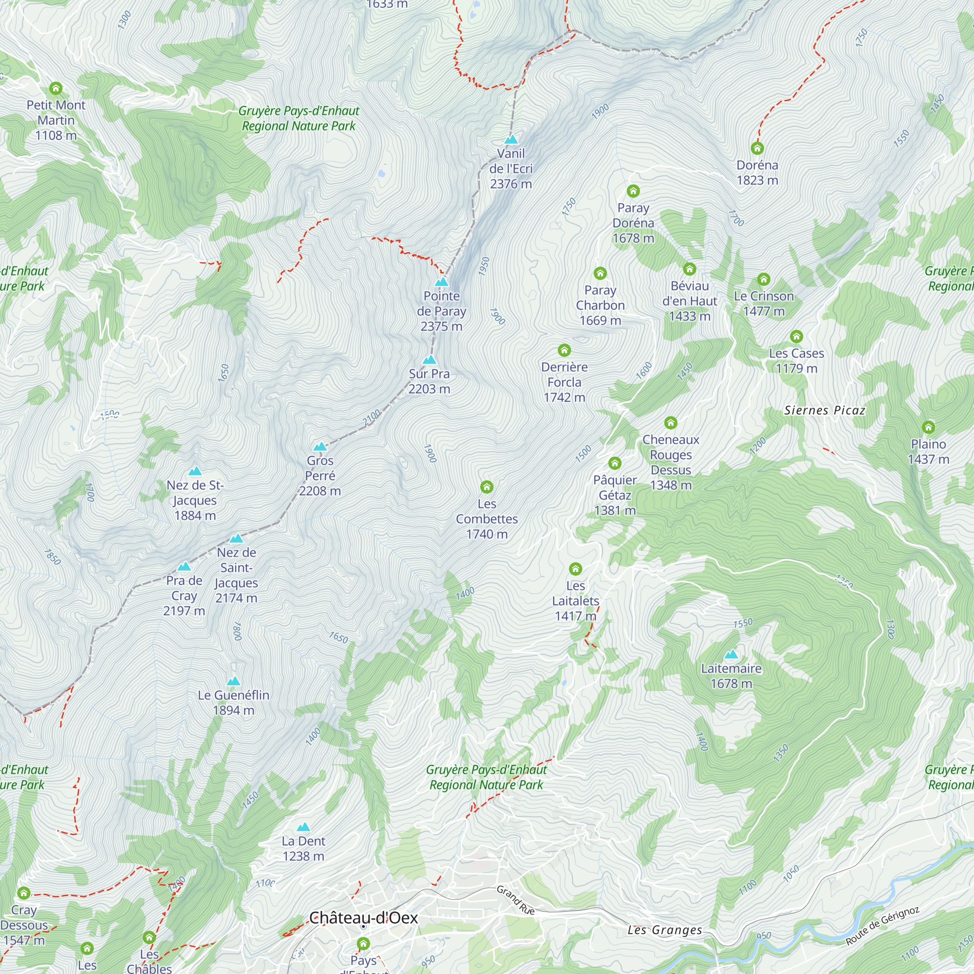 Les Combettes map